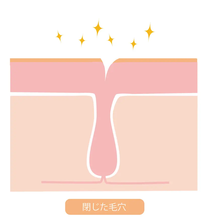 閉じた毛穴