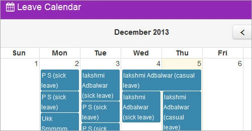 Leave Calendar