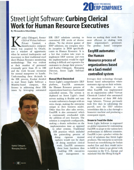 Article in CIO Review India