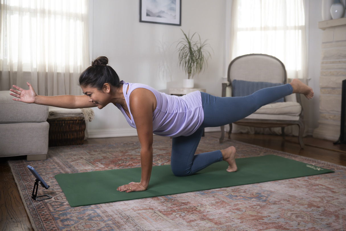 Person doing virtual physical therapy