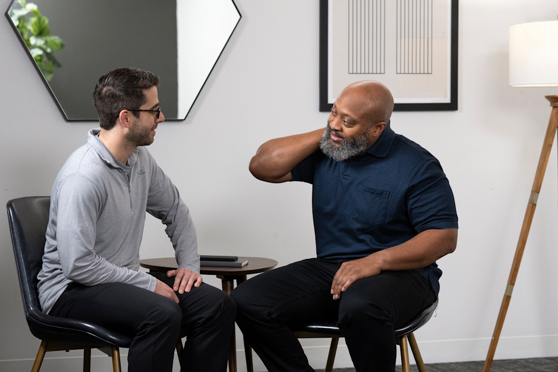 In-office consultation with a physical therapist