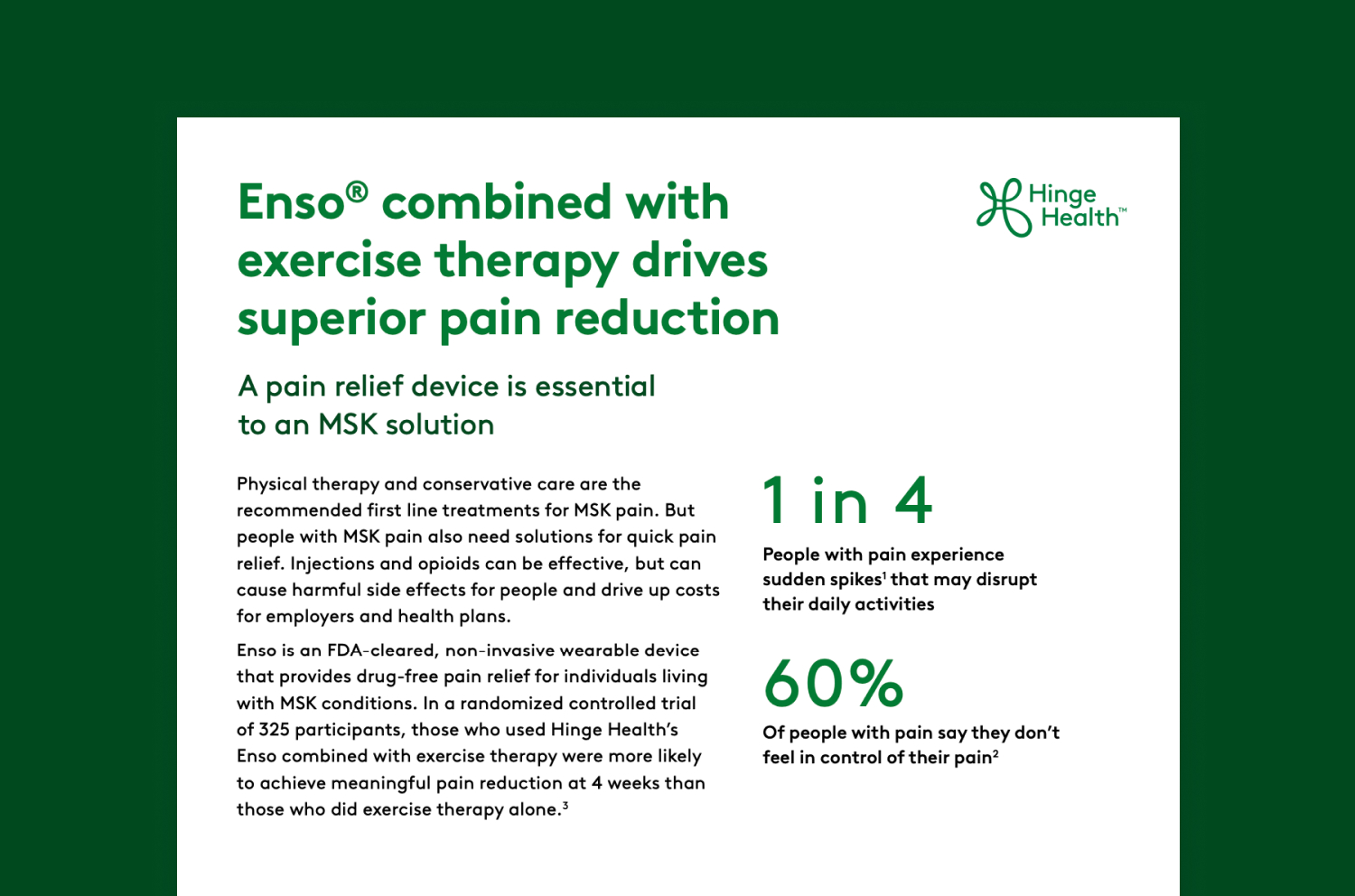 Enso vs a Traditional TENS Randomized Control Study