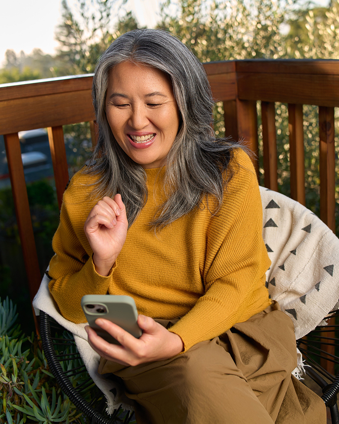 Women with phone