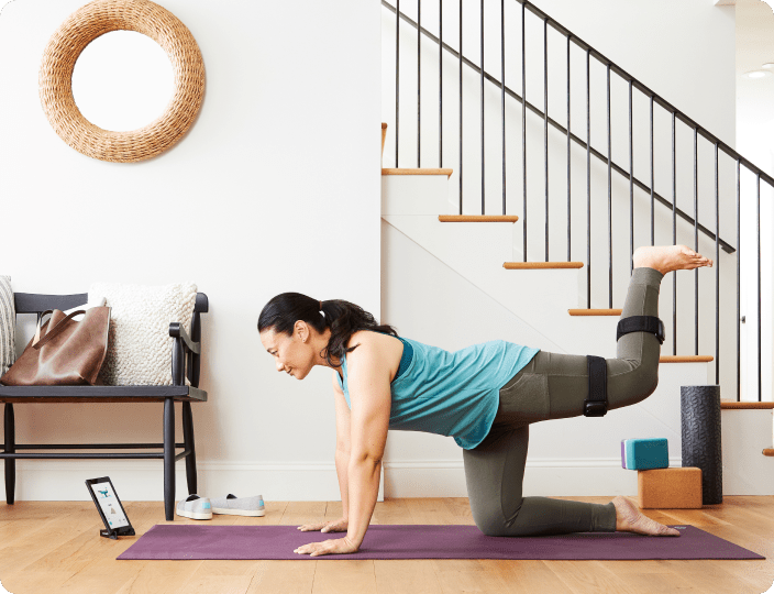 Woman Stretching With Sensors