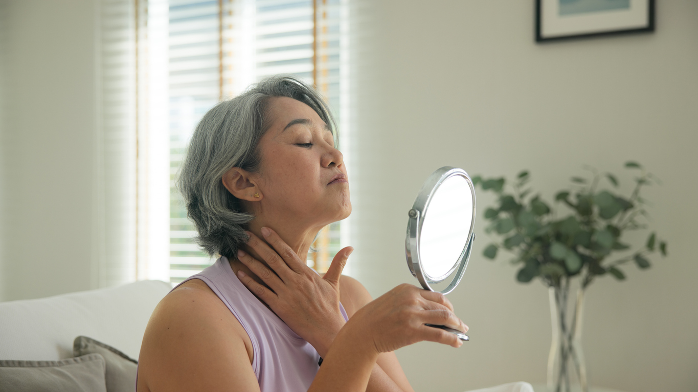 woman with ozempic face