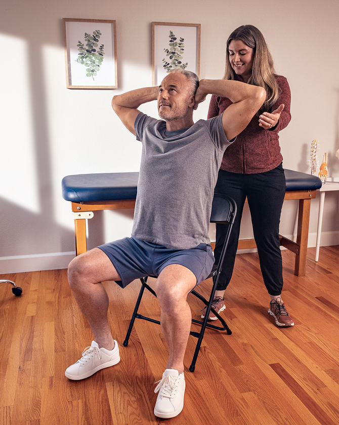 man sitting on the chair