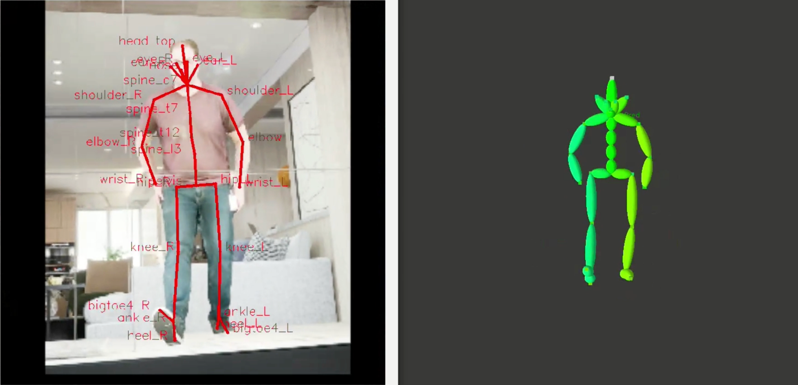 Computer graphic rendering of exercise motion