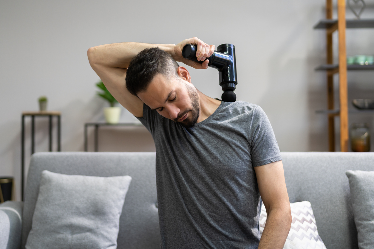 How to use a massage gun to relieve neck pain