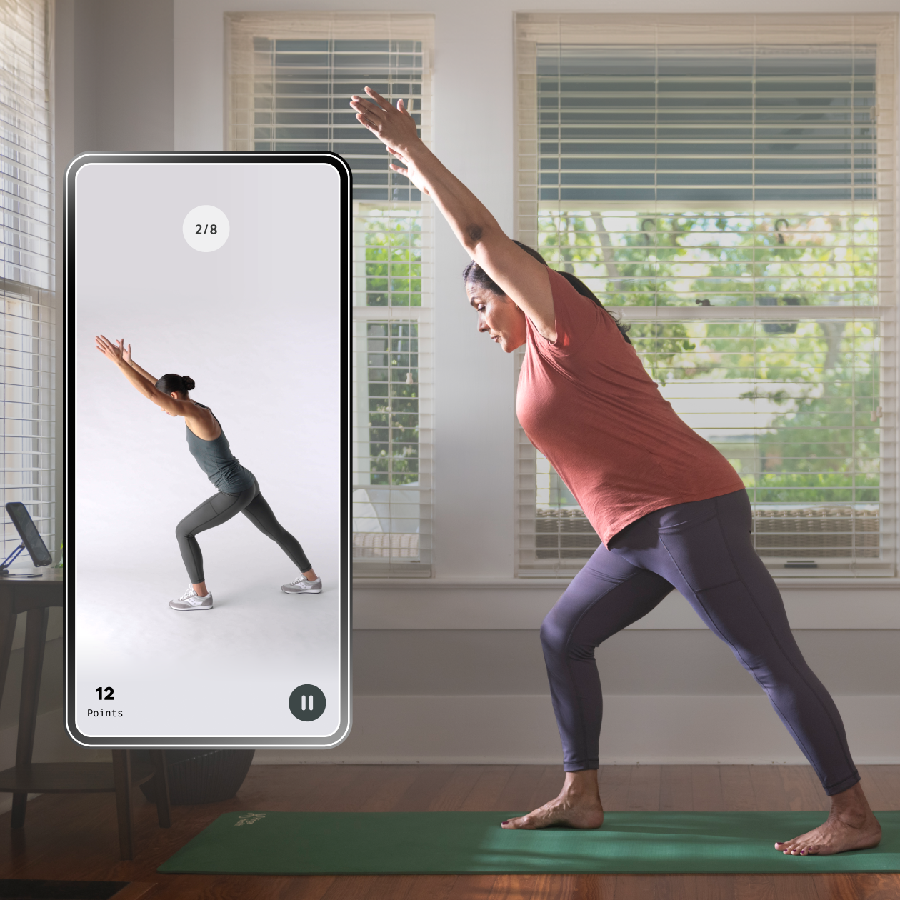 Person doing physical therapy at home