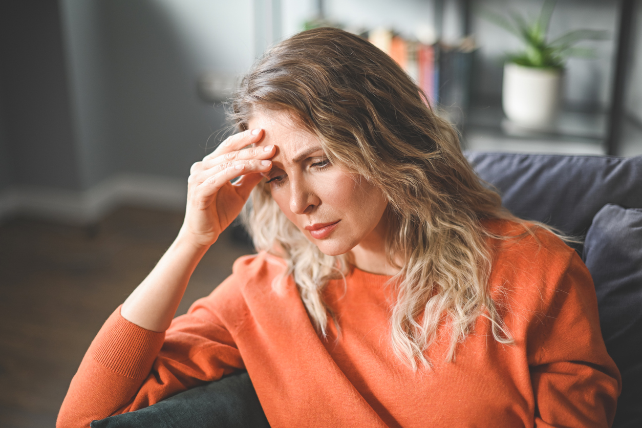 woman with menopause headaches
