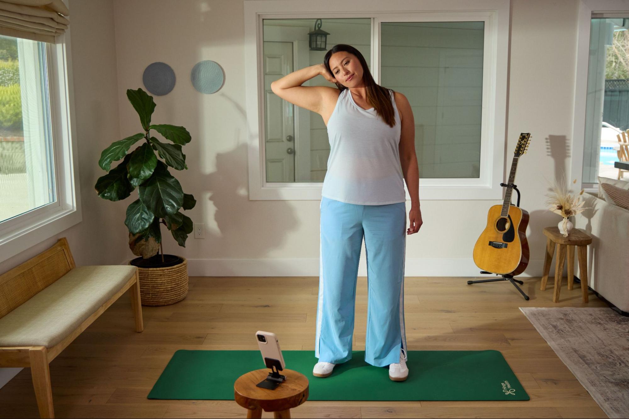 woman thinking what to wear to physical therapy