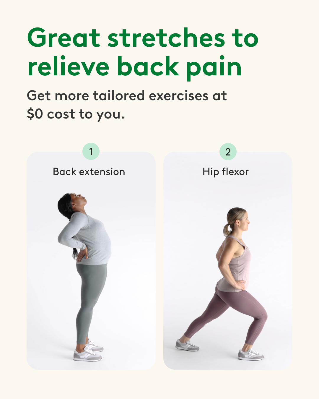 Great stretches to relieve back pain, back extension, hip flexor