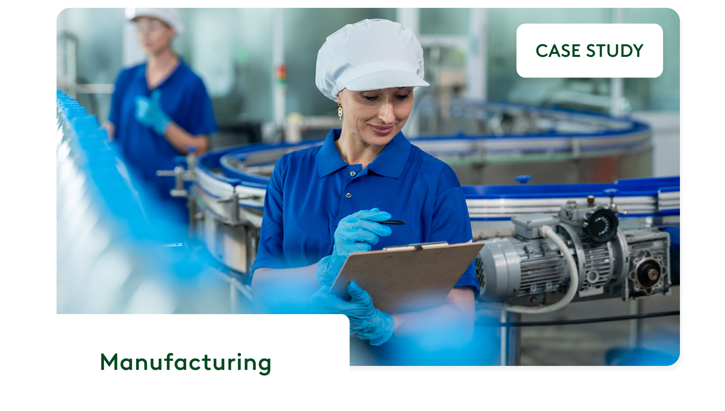 Female employee working an assembly line