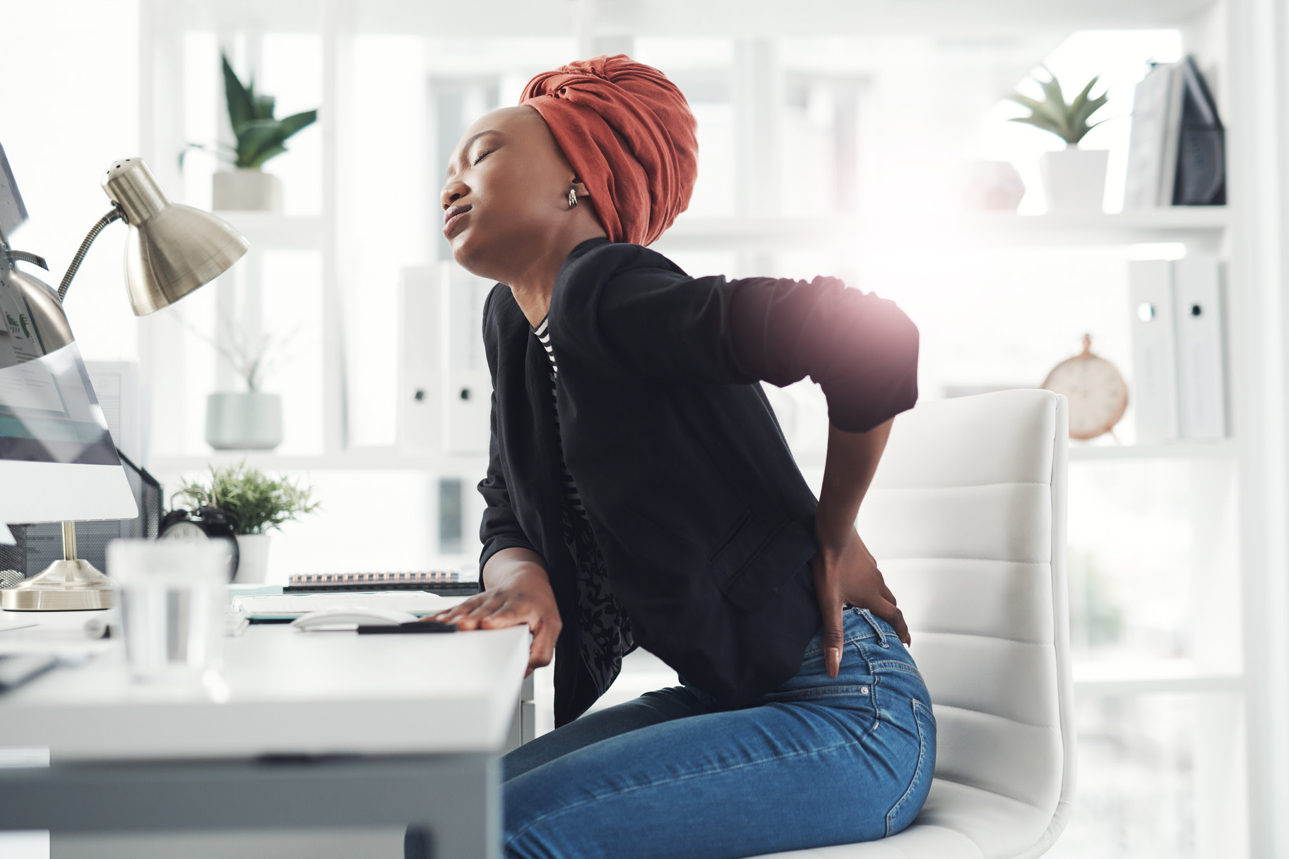 Woman with tailbone pain