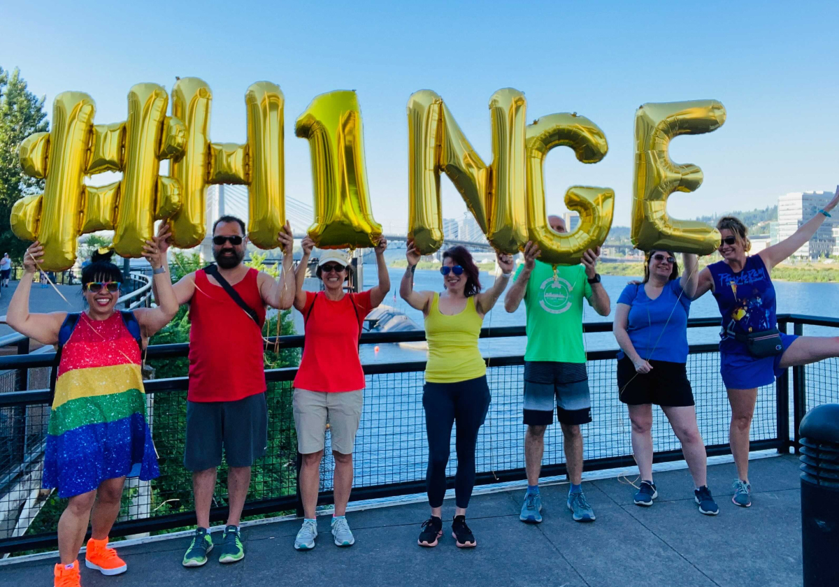 Pride ERG posing before parade