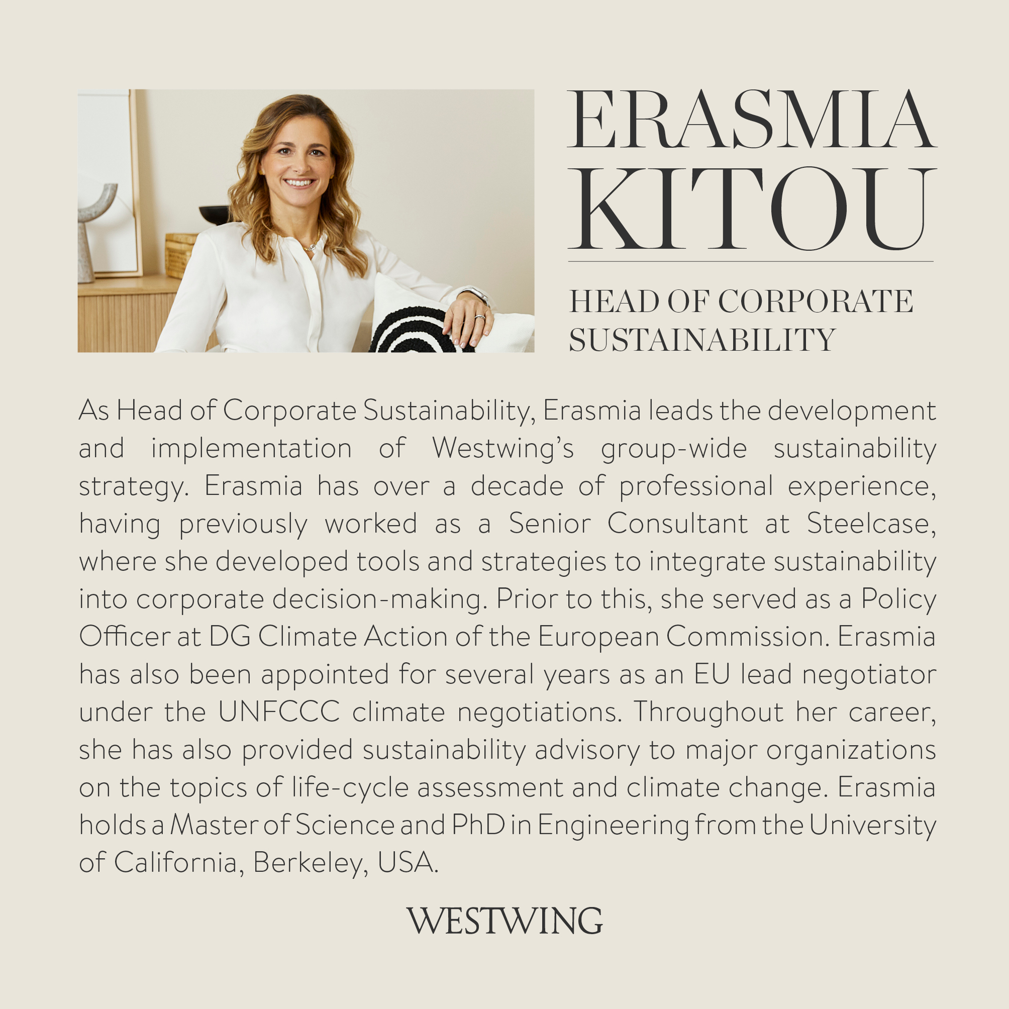 Erasmia Kitou Head of Sustainability Westwing Group
