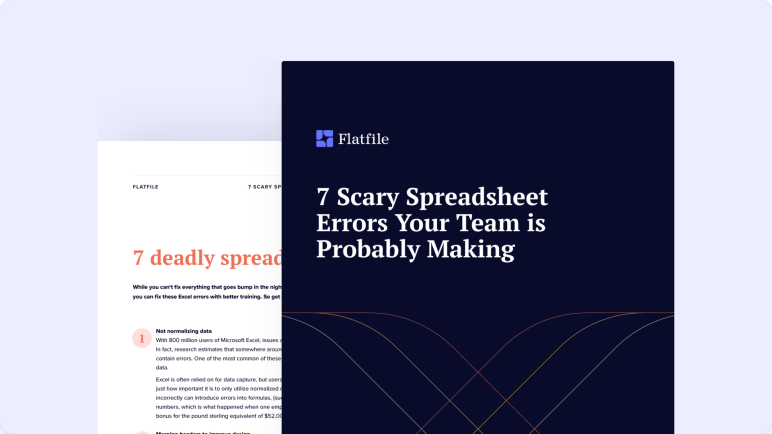 "7 Scary Spreadsheet Errors Your Team is Probably Making" on a white background