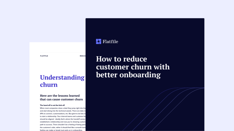 "How to reduce customer churn with better onboarding" on a white background