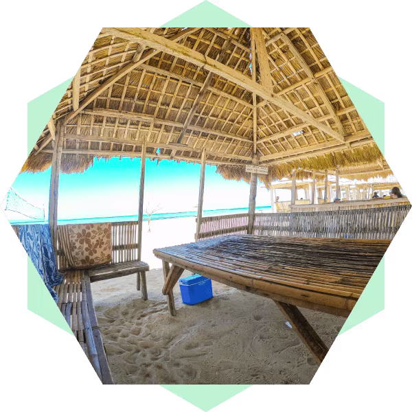 専用コテージでBBQランチ