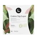 Regular pads with organic cotton top sheet