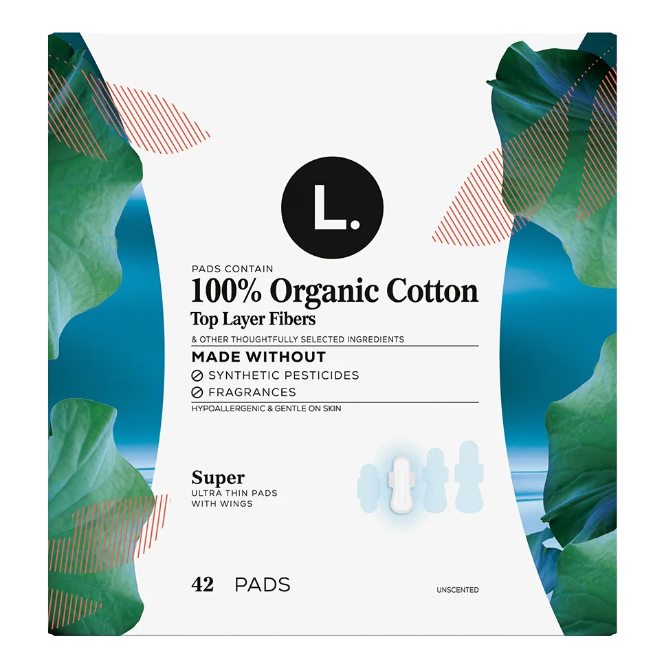 Super pads with organic cotton top sheet 