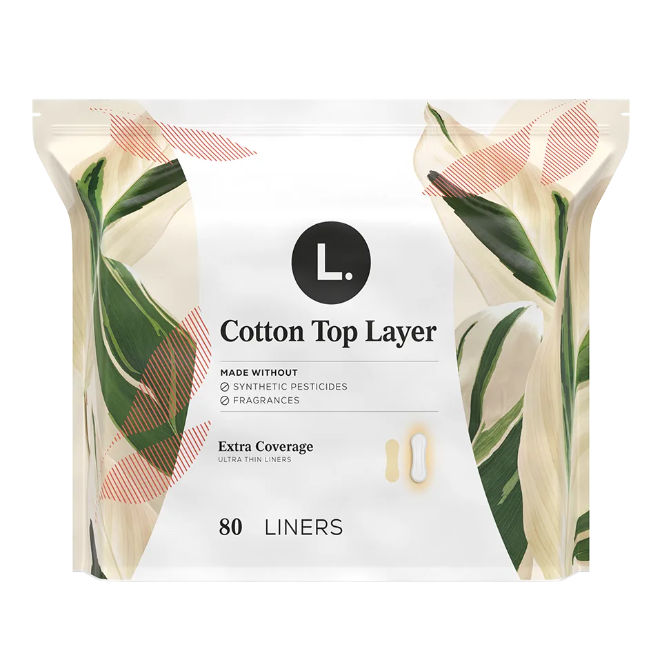 Extra coverage liners with organic cotton top sheet 