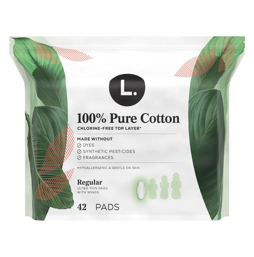 L. Chlorine Free Organic Cotton Ultra Thin Pads with Wings