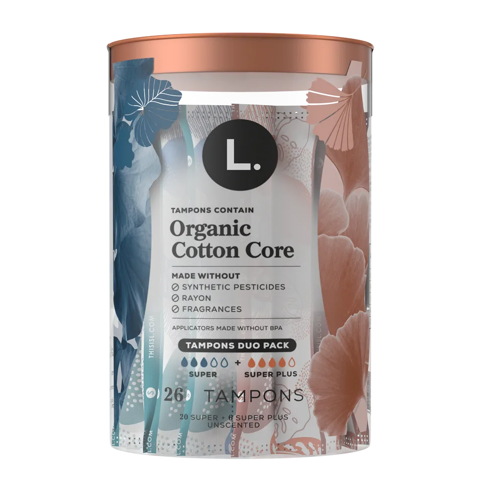 Super/Super Plus Tampons with a organic cotton core 