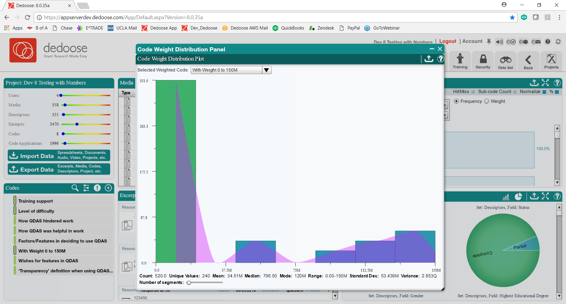 Code Weight Distribution Plot Example