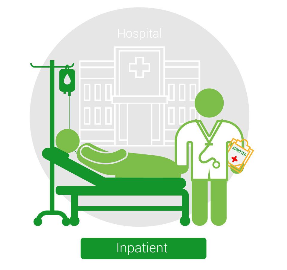 An illustration of someone in hospital being attended to by a doctor