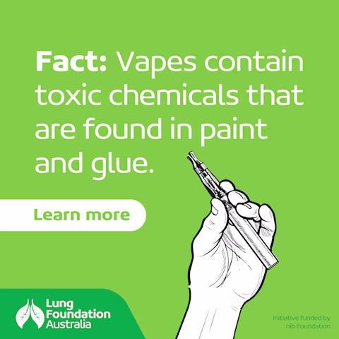 Fact: Vapes contain toxic chemicals that are found in paint and glue. Fact: Vapes contain toxic chemicals that are found in paint and glue.