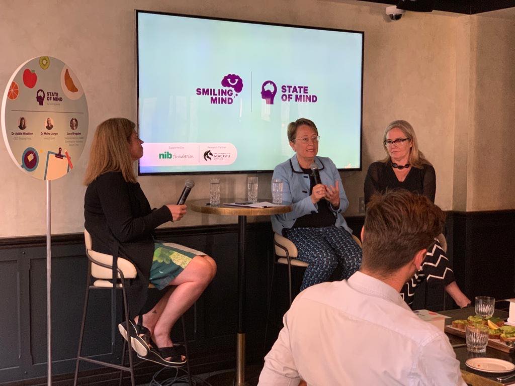 Smiling Mind representatives presenting at a panel