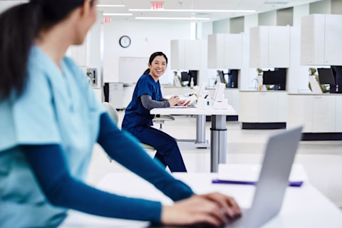 Two smiling nurses Two smiling nurses