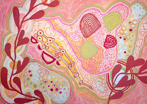 The nib Reconciliation Action Plan artwork by artist Jasmine Craciun showing natural features and water bodies surrounding nib's Newcastle office including rock pools, seaweed, sea anemones, and ripples. The nib Reconciliation Action Plan artwork by artist Jasmine Craciun showing natural features and water bodies surrounding nib's Newcastle office including rock pools, seaweed, sea anemones, and ripples.