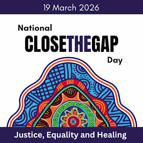 Text that says National Close the Gap Day Text that says National Close the Gap Day