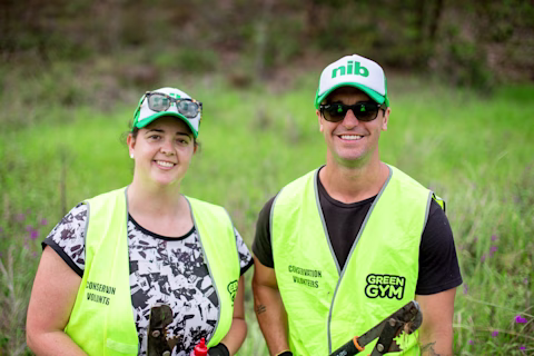 Two nib employees volunteering Two nib employees volunteering