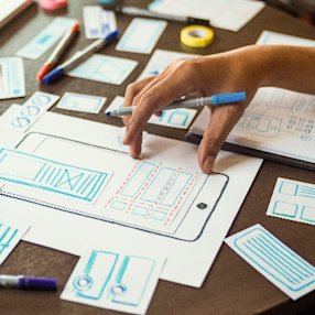 A person creating a portfolio