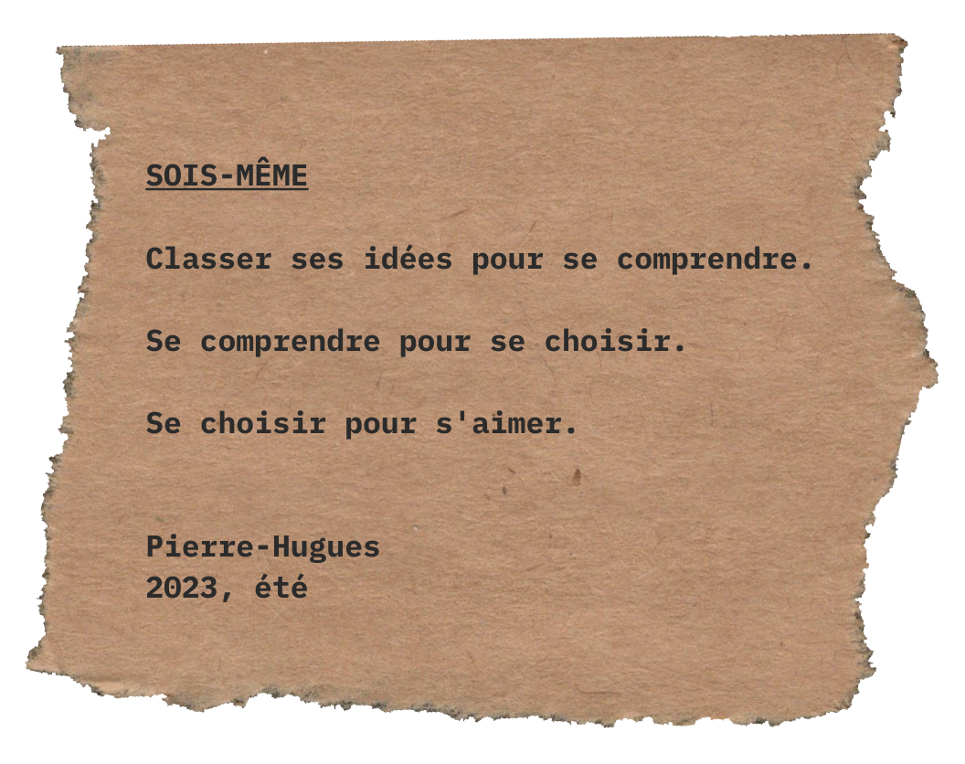 Sois-même, Pierre-Hugues Sylvestre 