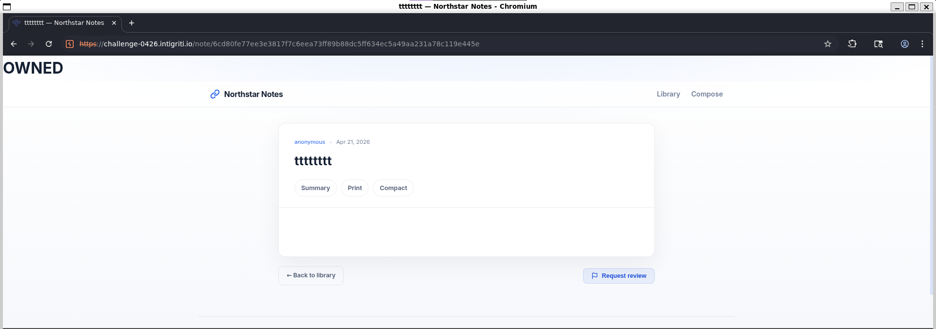 INTIGRITI challenge 0426 PWNED