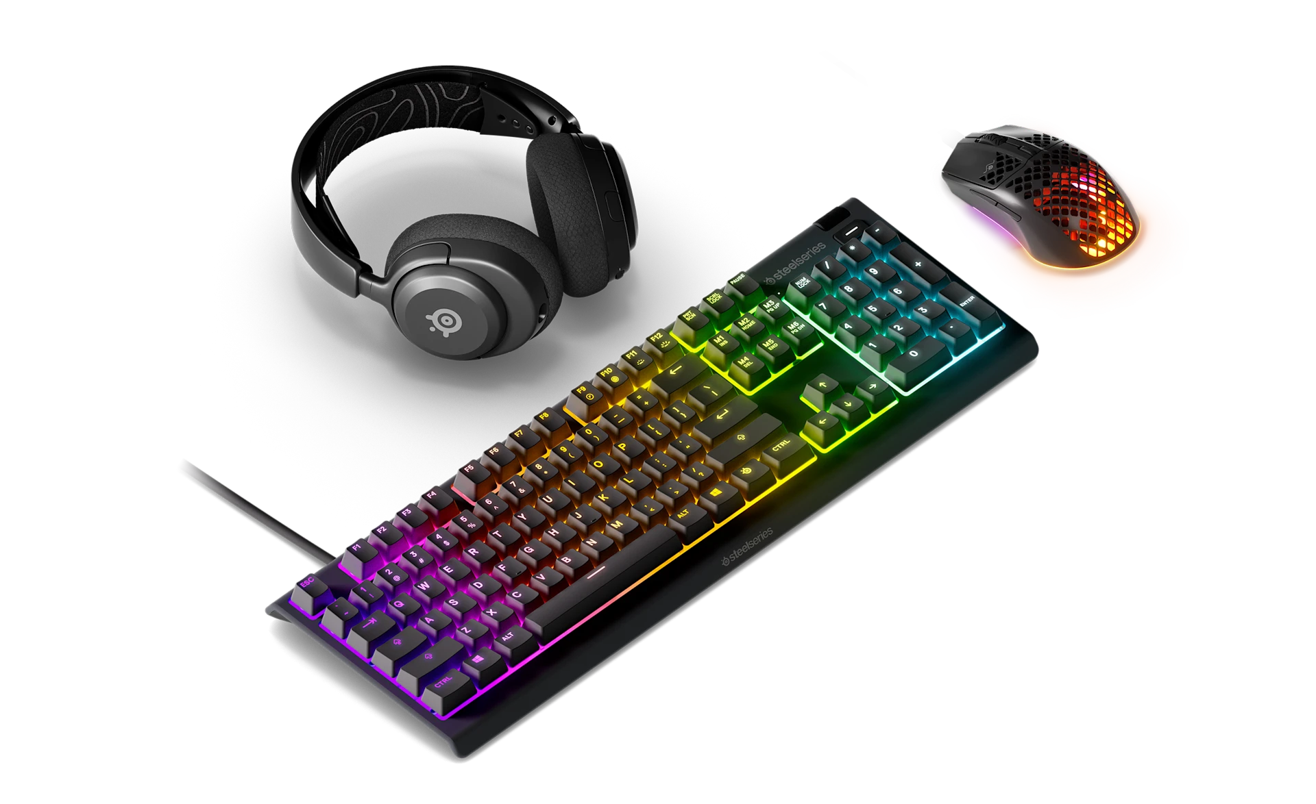 full_width image of Arctis Nova 3X Wireless + Apex 3 + Aerox 3 Wireless (2022) - 1 of 1 mobile