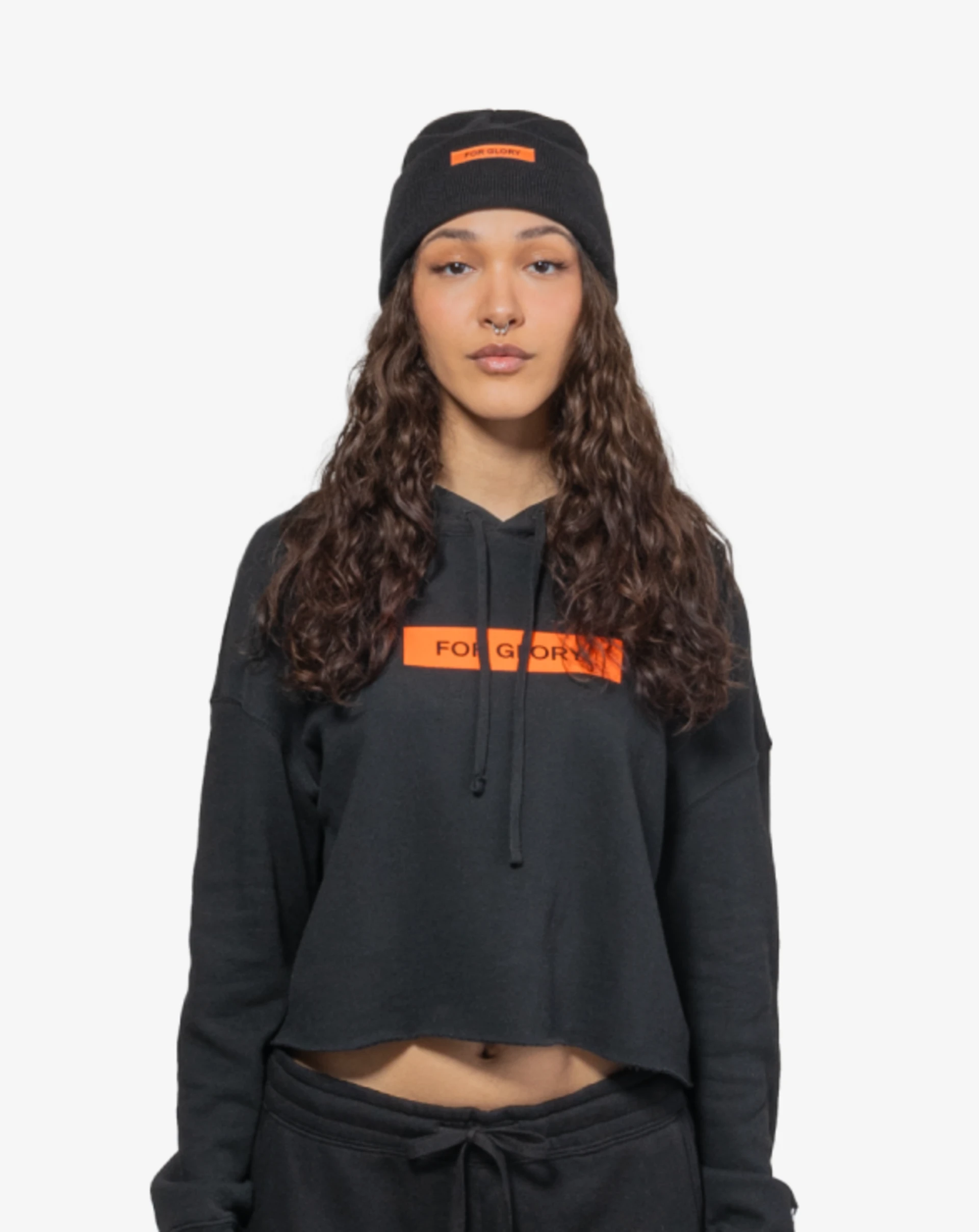 half_width image of Woman's Cropped Hoodie - 4 of 5 mobile