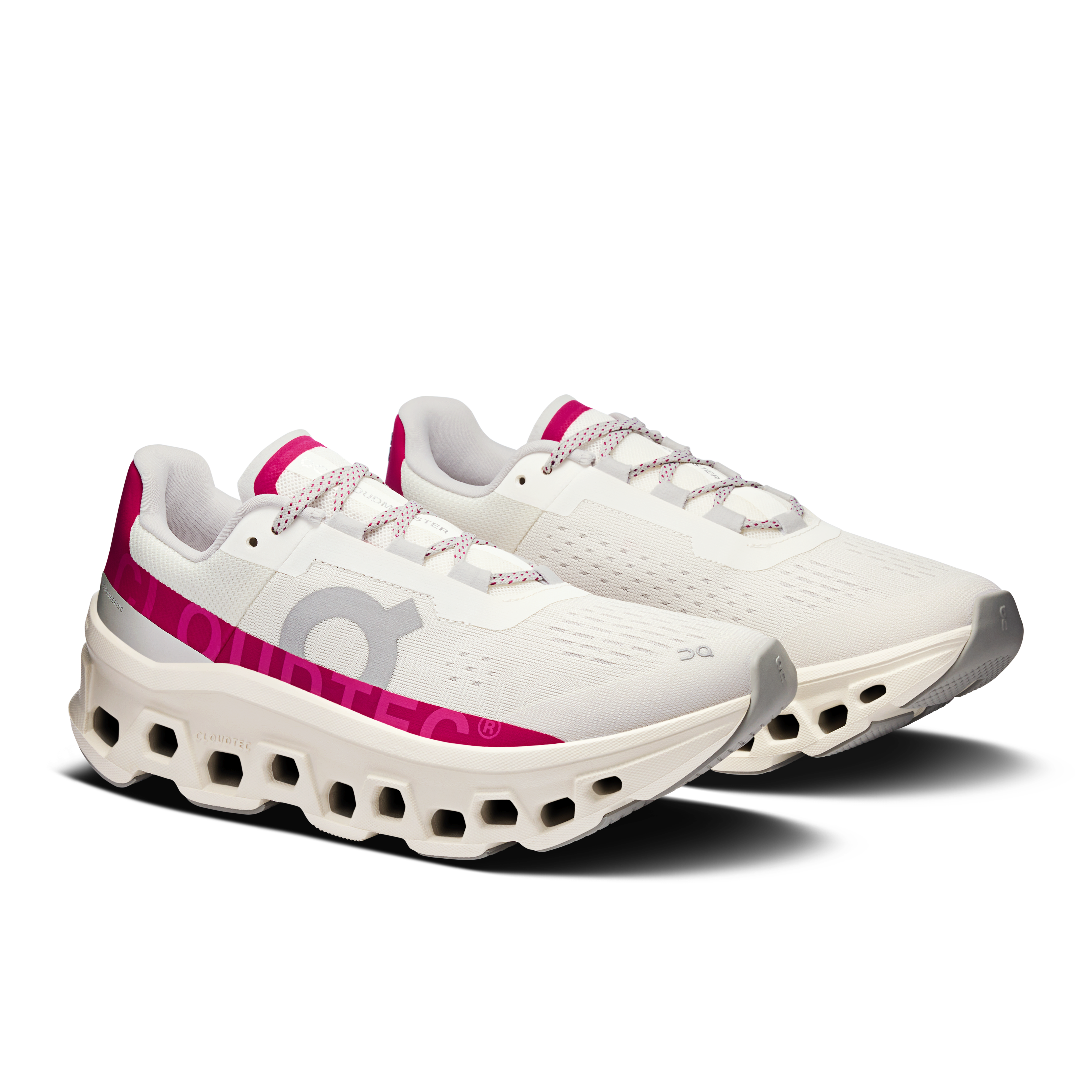 On Cloudmonster Ivory & Grenadine Mujer Road running Calzado