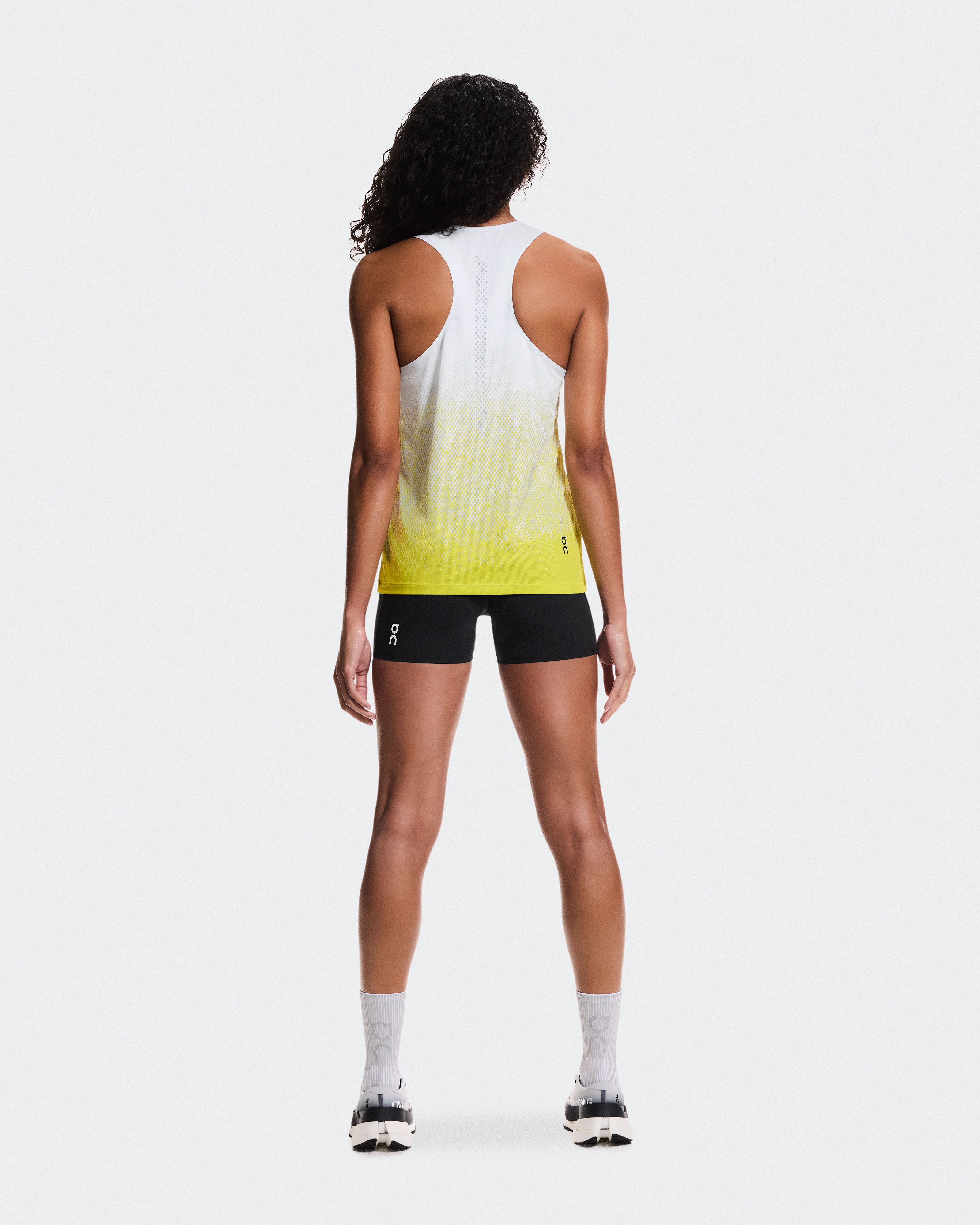 On Zero Singlet White & Lime Women Tops and t-shirts