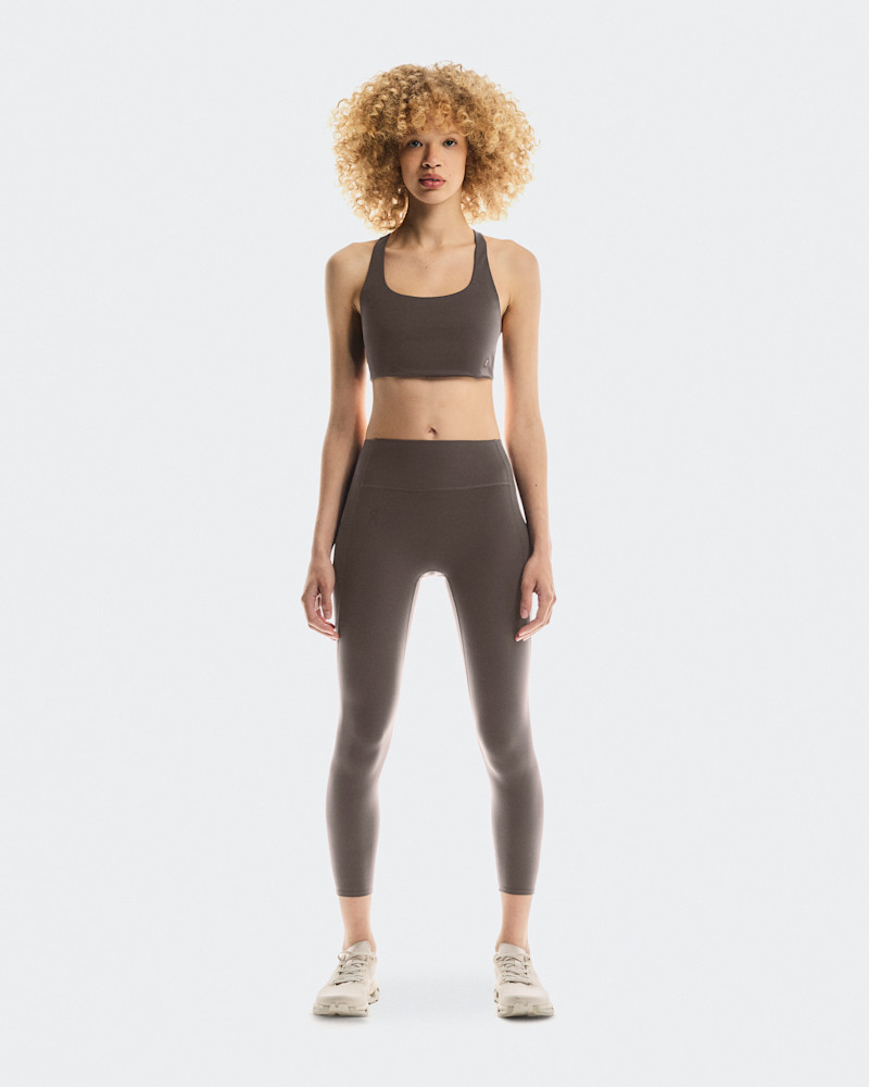 On Women's Studio Tights 7/8 in Pebble, Size: Small, Polyester