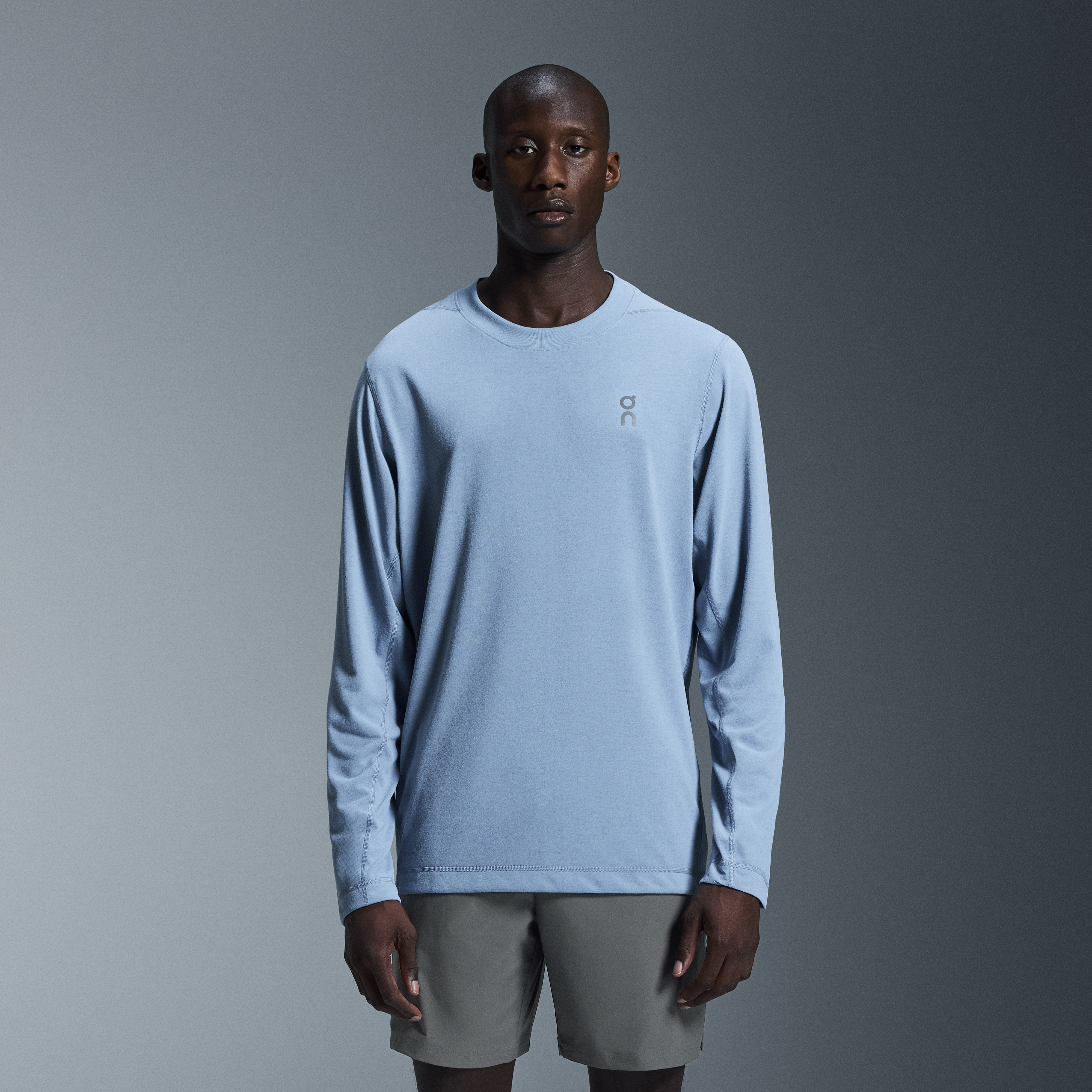 Train Long-T Graphic Long-Sleeve Shirt in Chambray