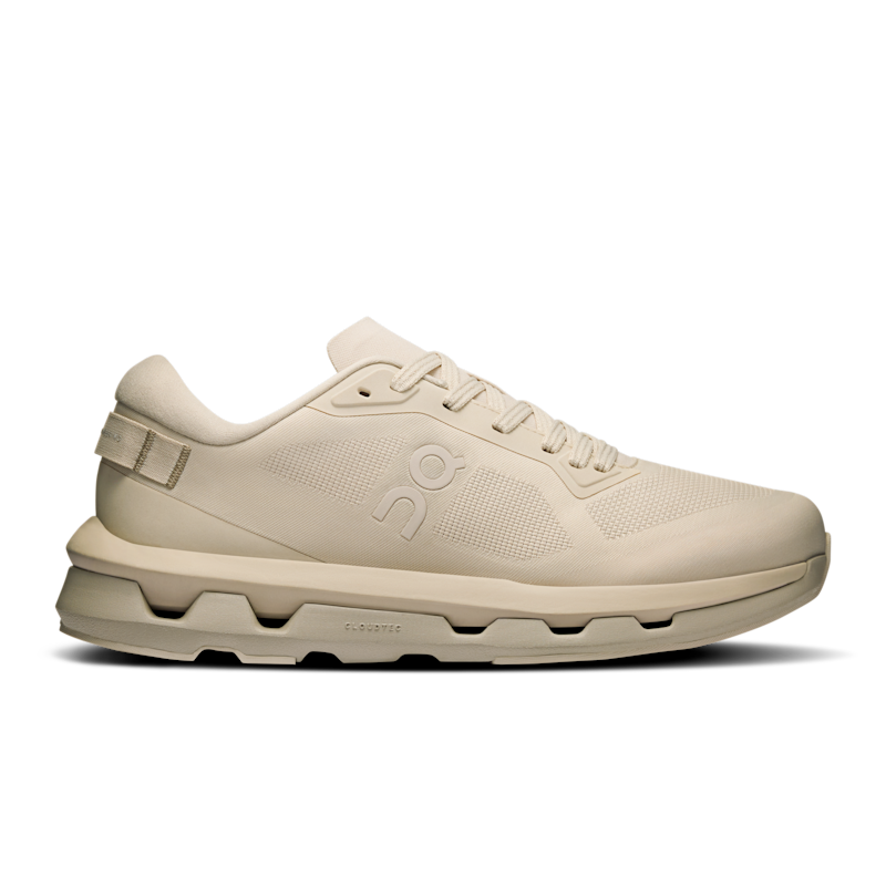 On Women's Cloudzone Lifestyle Shoe in Pearl/Truffle, Size: 7, Recycled Polyester