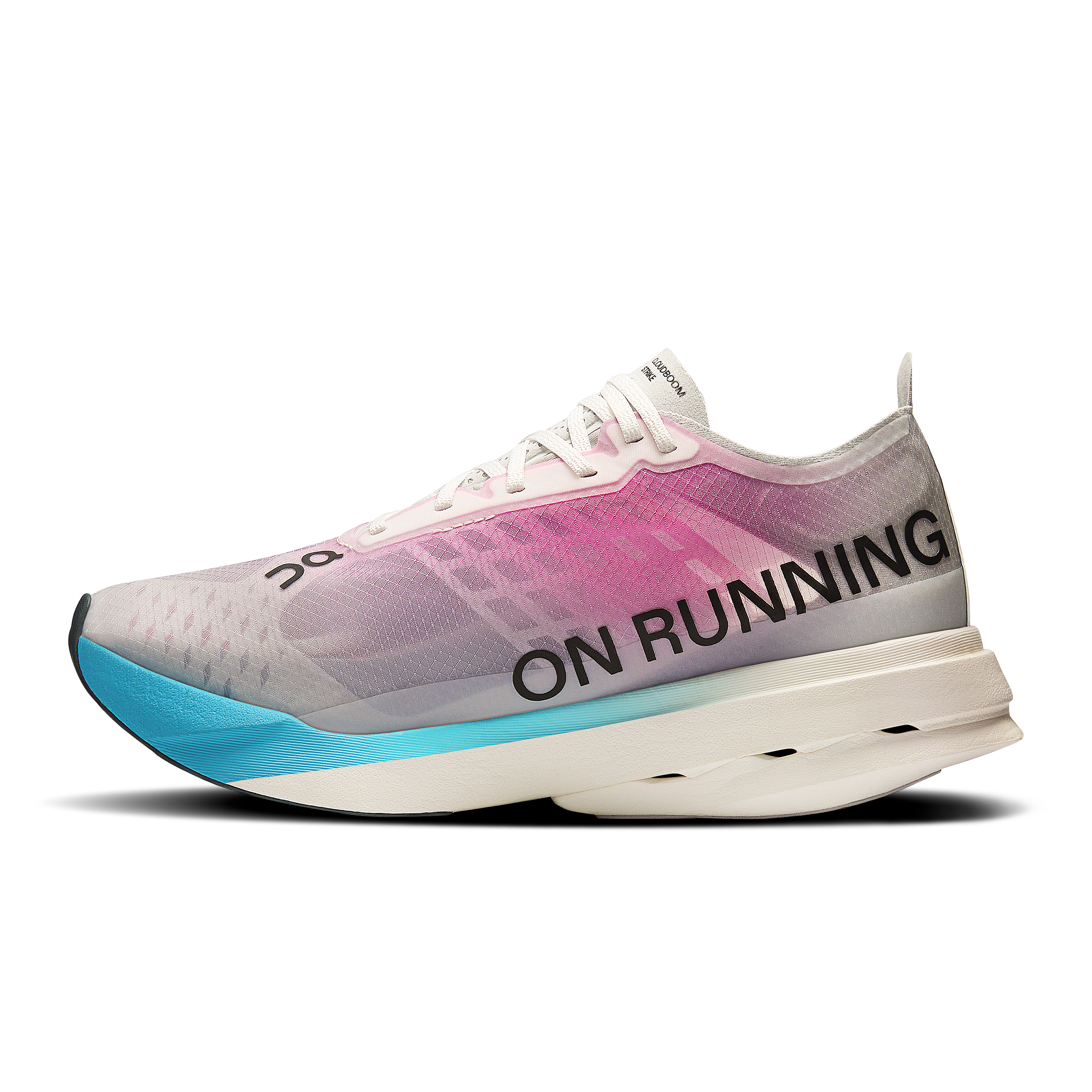 On Cloudboom Strike White & Horizon Damen Strassenlauf Schuhe