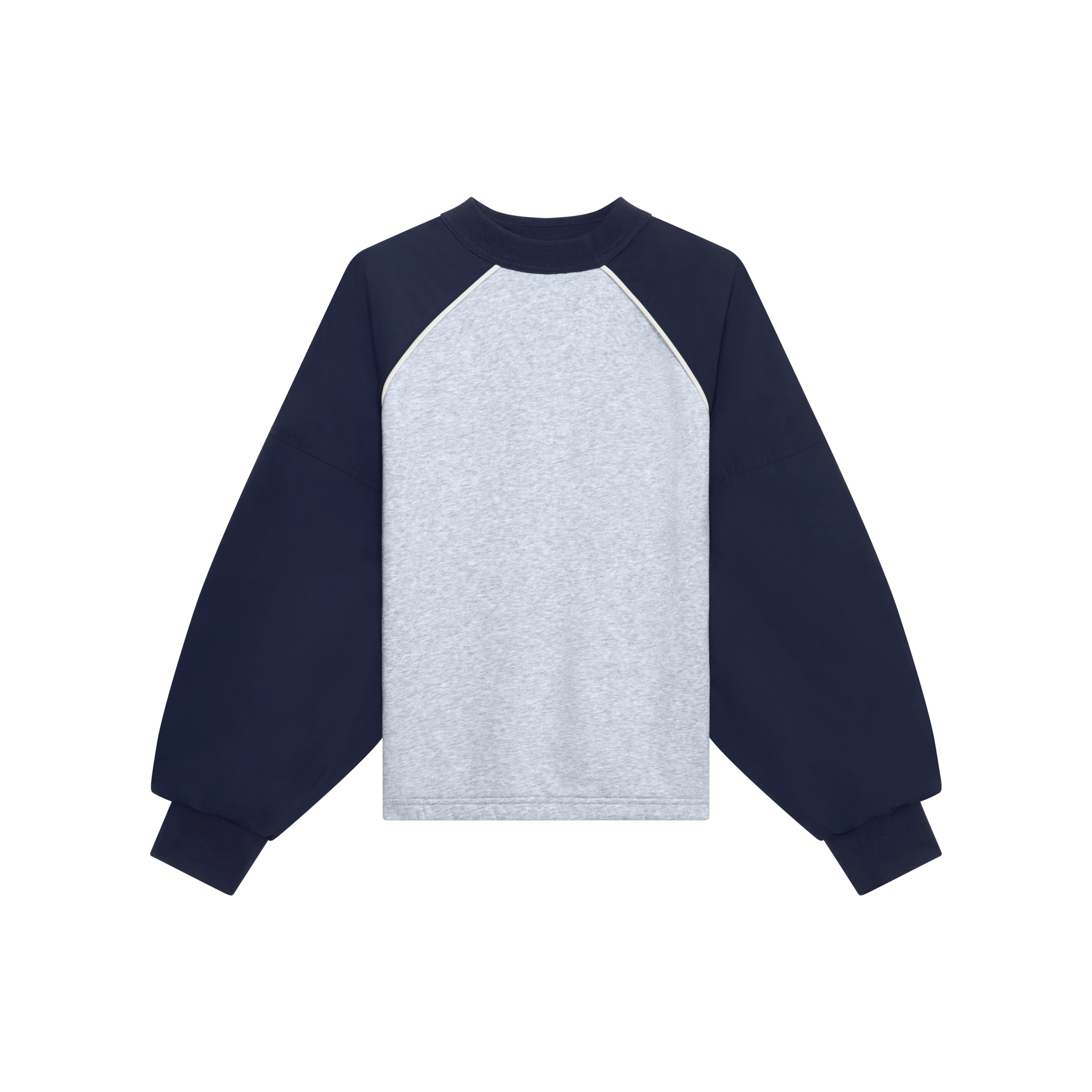 Oversized Crewneck Sweater in Inkwell/Alloy Heather