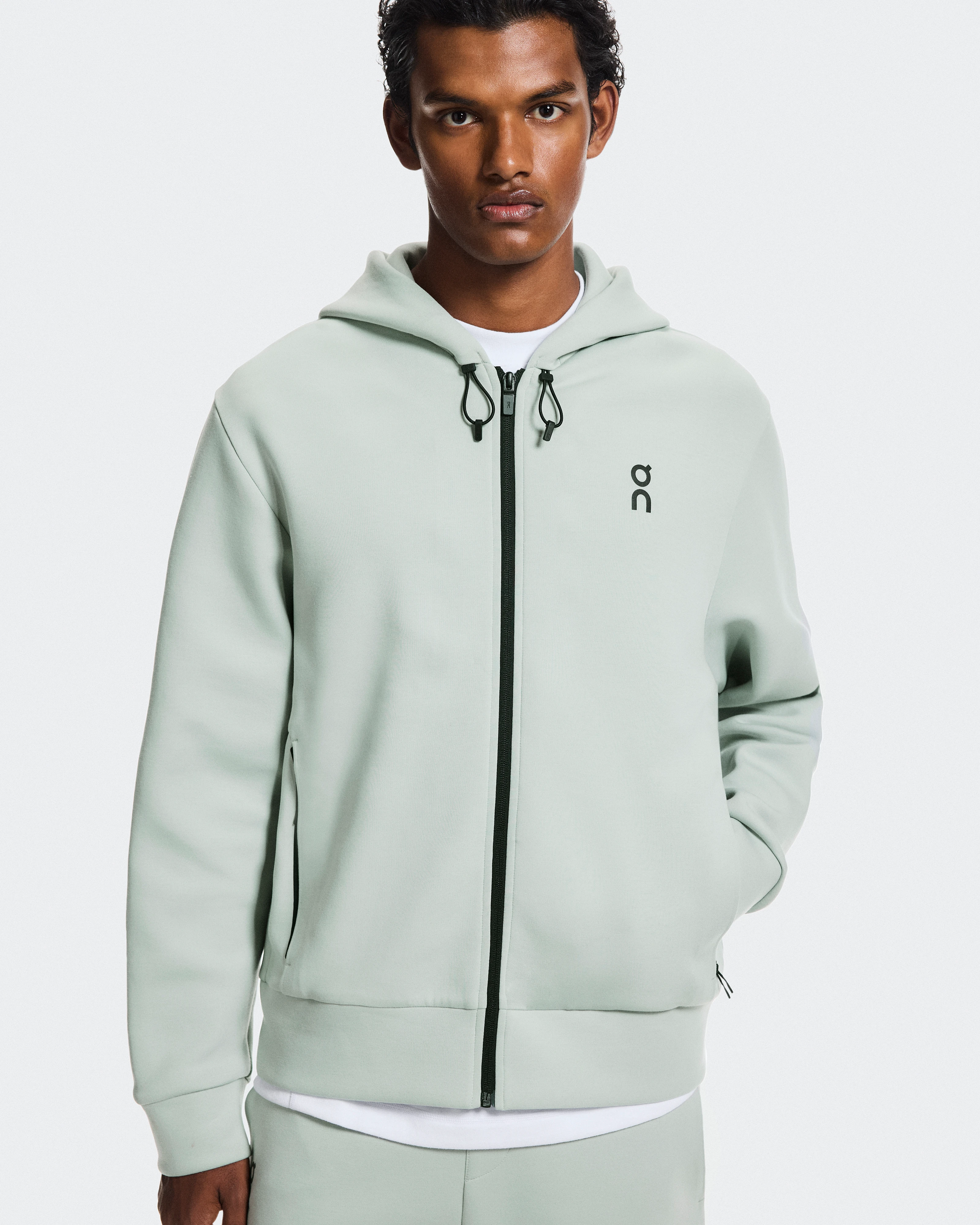On Focus Tech Zip Hoodie Mineral Men Hoodies and sweatshirts
