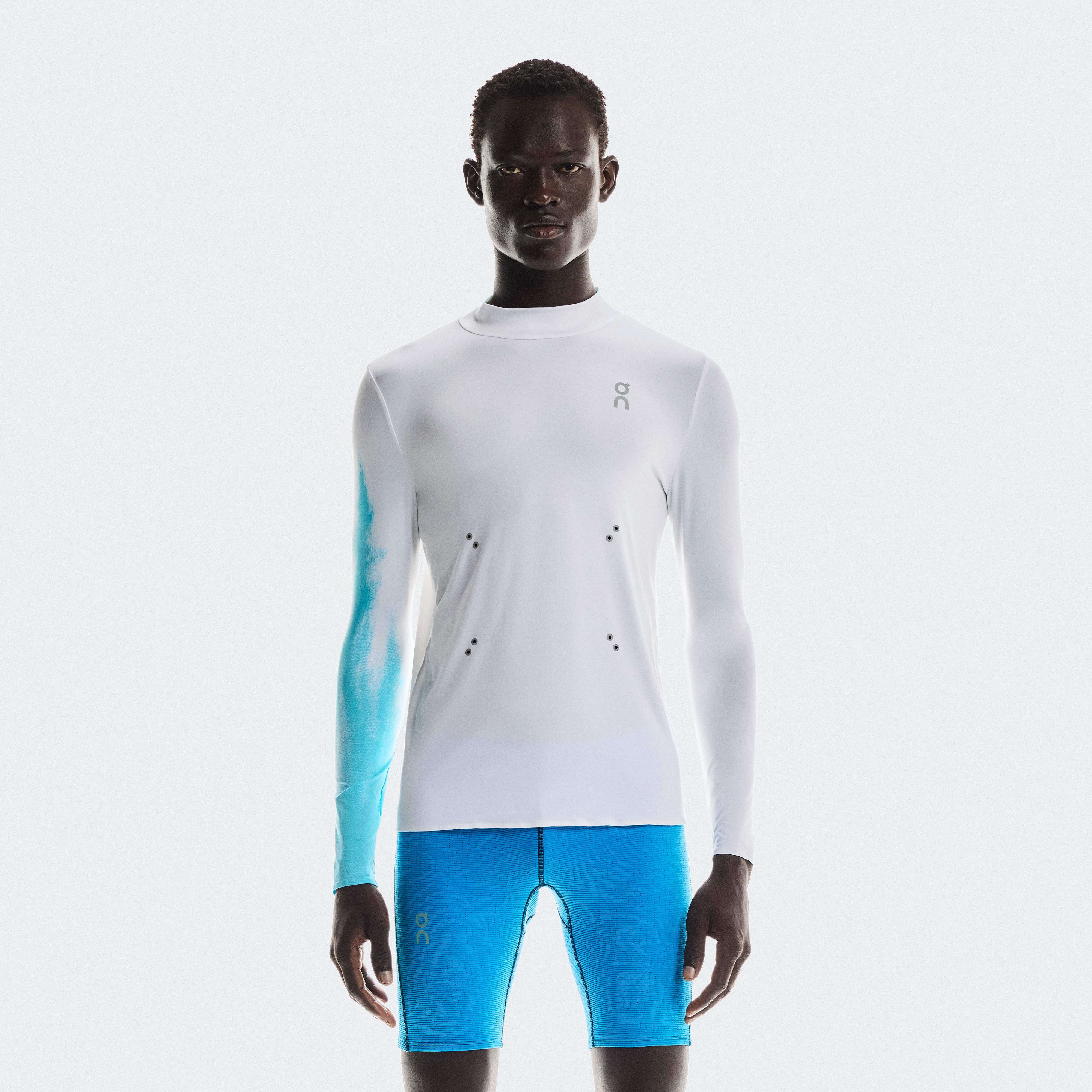 On Pace Long-T White Blue Men Men – Running, lightweight, CleanCloud® Tops and t-shirts